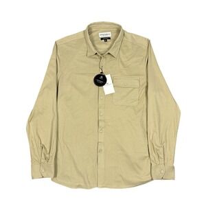 Thomas Sterling Mens Dress Shirt‎ XL Beige  Performance 4 Way Stretch Button Up